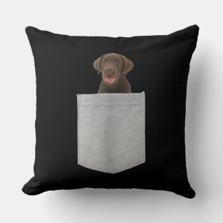 Dog Lover | Chocolate Labrador Puppy In Pocket Throw Pillow