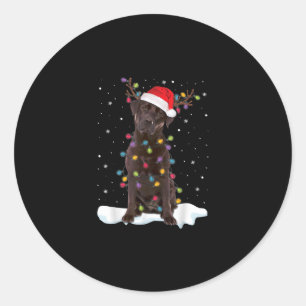 Dog Lover   Chocolate Labrador Retriever Christmas Classic Round Sticker