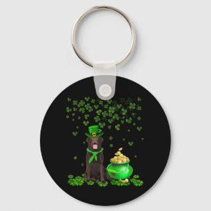 Dog Lover  Chocolate Labrador Through The Shamrock Keychain
