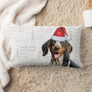 Dog Lover Christmas Bluetick Coonhound Holiday Lumbar Pillow