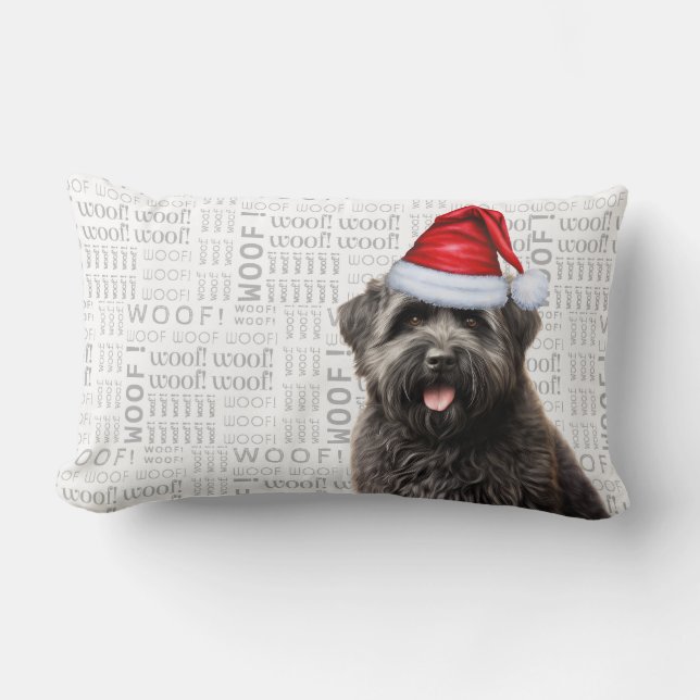 Dog Lover Christmas Cute Bouvier Holiday Lumbar Pillow (Front)
