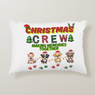Dog Lover Christmas Family-Christmas crew dogs  Accent Pillow