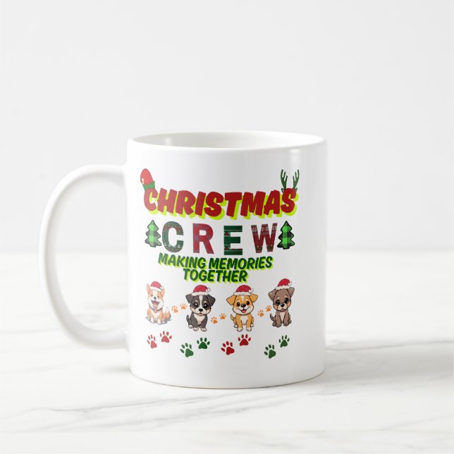 Dog Lover Christmas Family-Christmas crew dogs  Coffee Mug (Left)