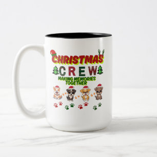 Dog Lover Christmas Family-Christmas crew dogs Two-Tone Coffee Mug