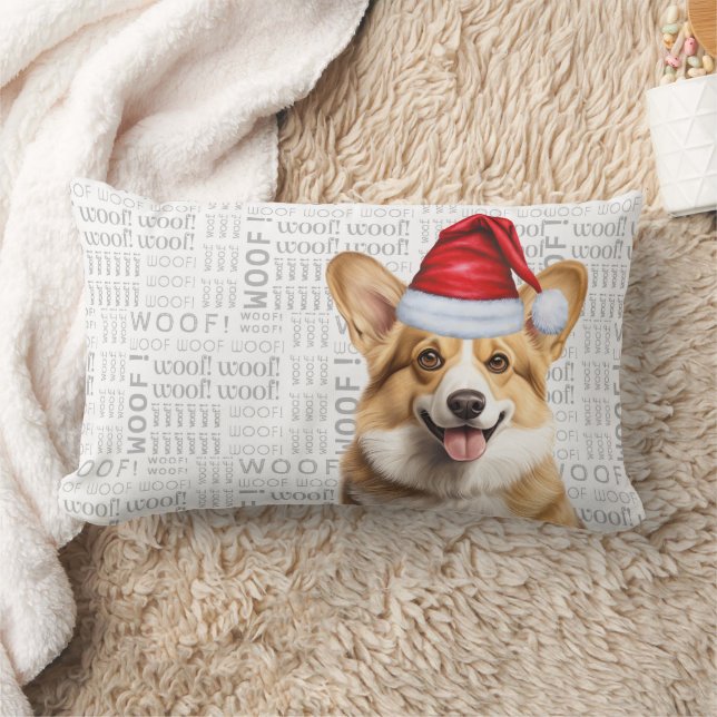 Dog Lover Christmas Pembroke Welsh Corgi Holiday Lumbar Pillow (Blanket)