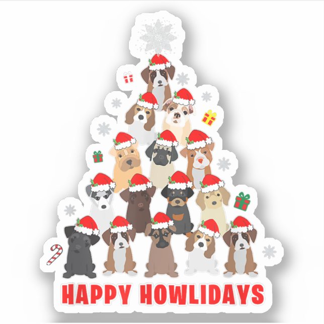 Dog Lover Christmas Tree T-shirt Gift T-Shirt (Front)