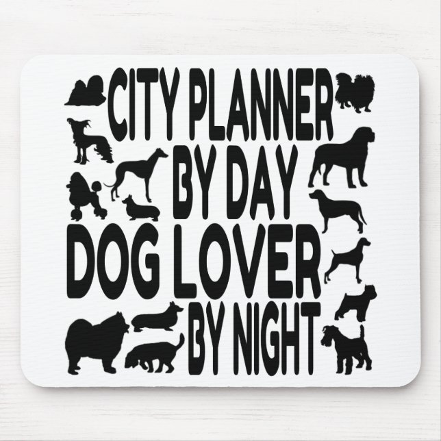 Dog Lover City Planner Mouse Pad (Front)