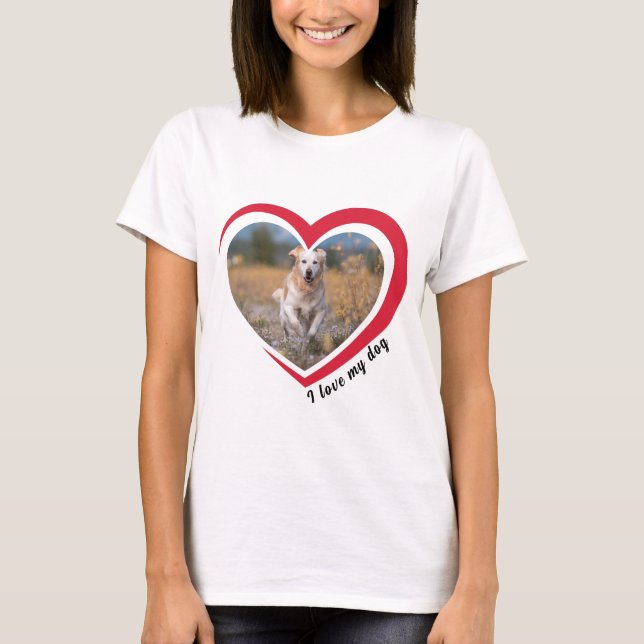 Dog Lover Custom Photo and Name Personalized  T-Shirt (Front)