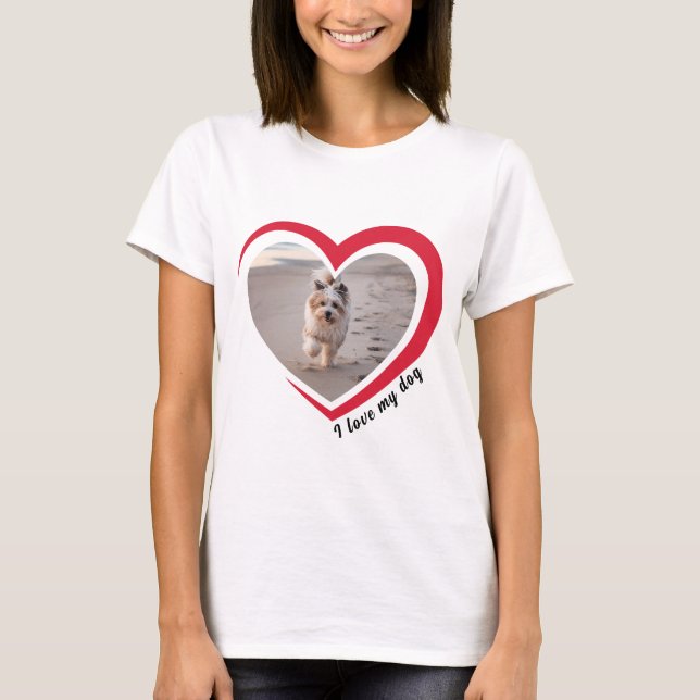 Dog Lover Custom Photo and Name Personalized  T-Shirt (Front)