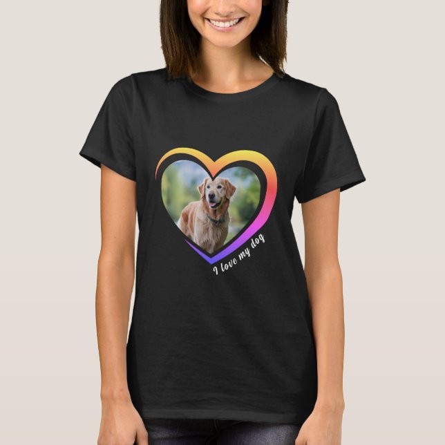 Dog Lover Custom Photo and Name Personalized  T-Shirt (Front)