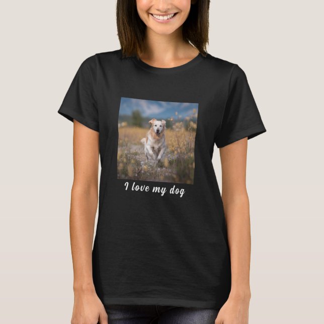 Dog Lover Custom Photo and Name Personalized  T-Shirt (Front)
