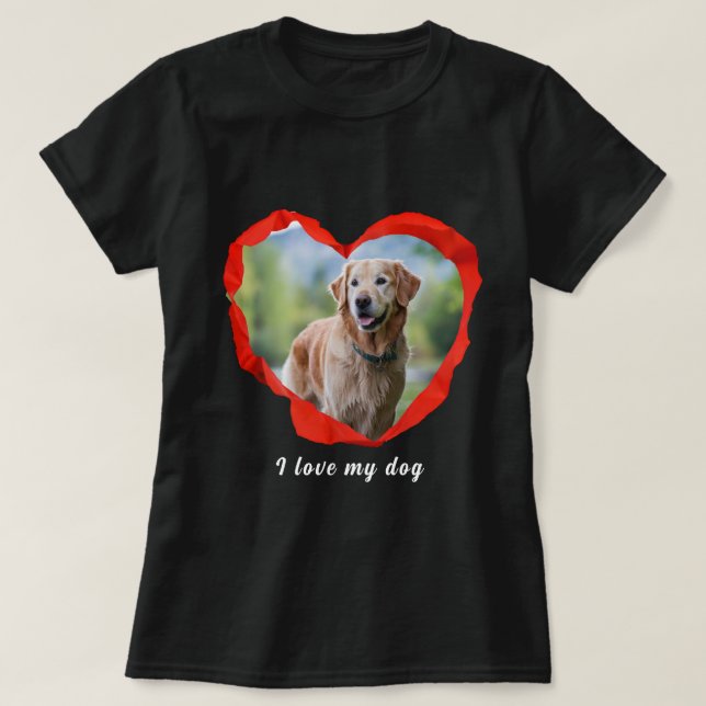 Dog Lover Custom Photo and Name Personalized  T-Shirt (Design Front)