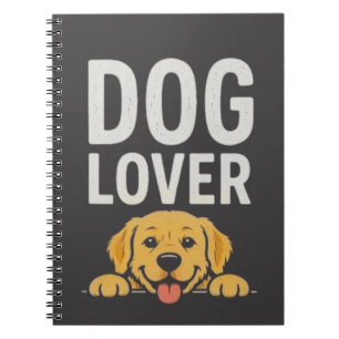 Dog Lover Cute Dog Illustration Typography Design Notebook
