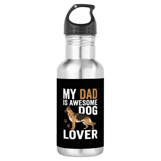 Dog Lover Dad Is Awesome 532 Ml Water Bottle (Front)