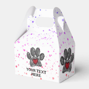 Dog Lover Drawing Watercolor Paint Splatter Favor Box