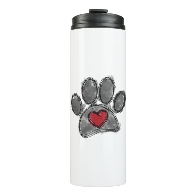 Dog Lover Drawing Watercolor Thermal Tumbler (Front)