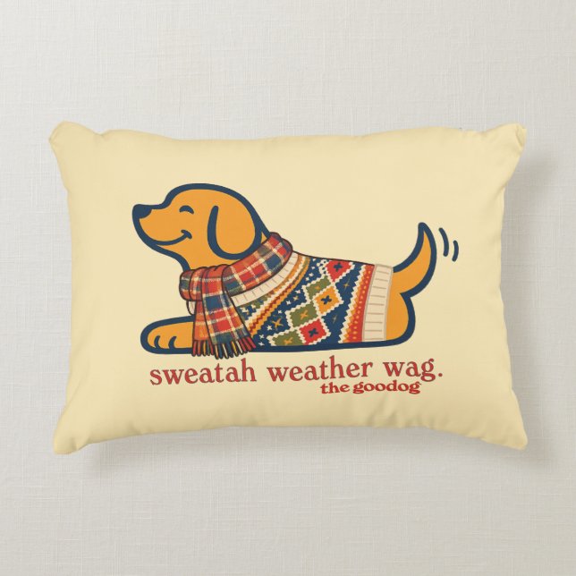 Dog Lover Fall Cozy Accent Pillow (Front)
