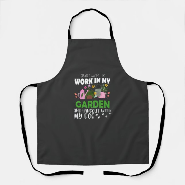 Dog Lover Gardener Garden Pet Plants Gardening  Apron (Front)