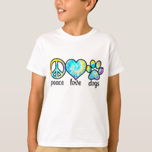 Dog Lover Gift Peace Love Dogs Tie Dye Puppy Gifts T-Shirt