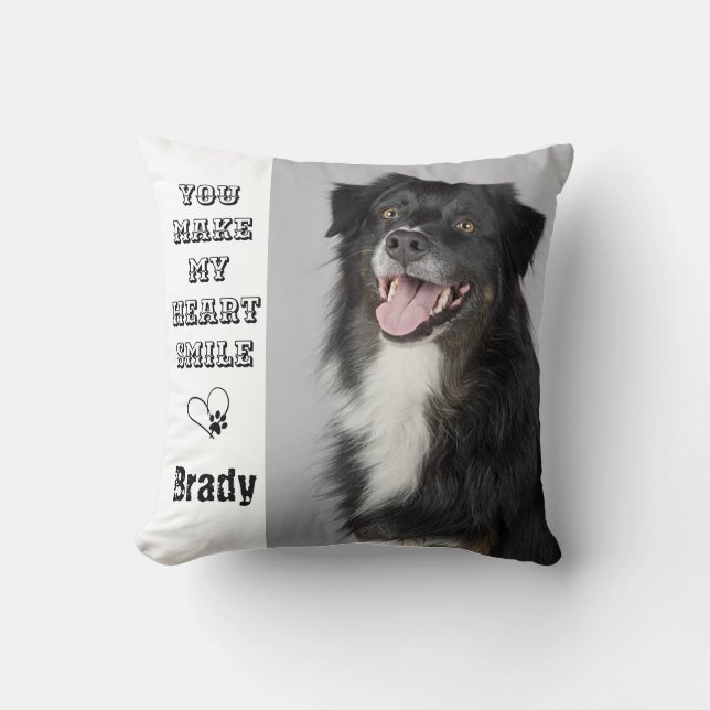 Dog Lover Gift Pet Personalized  Photo Throw Pillow (Front)