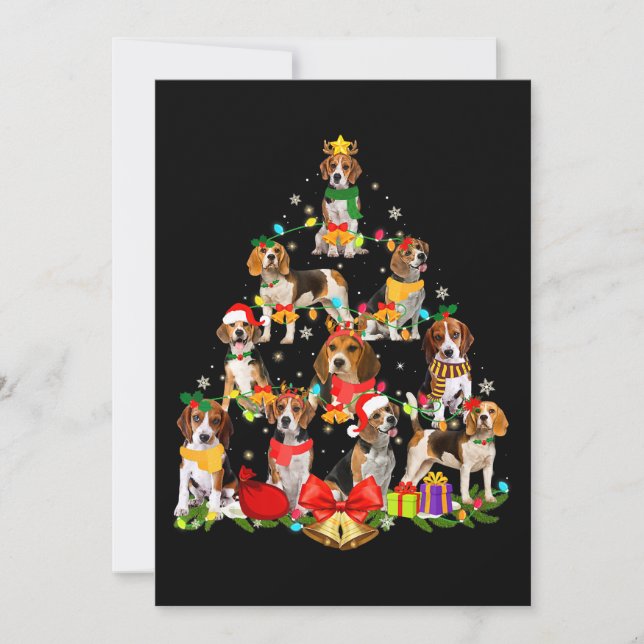 Dog Lover Gifts Beagle Tree Christmas Light Announcement (Front)