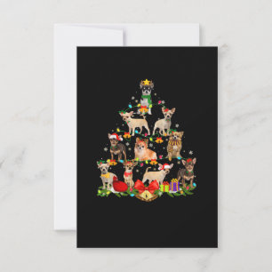 Dog Lover Gifts Chihuahua Tree Christmas Light RSVP Card