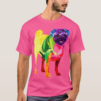 Dog Lover Gifts Pug For Womens Colourful Pug Mens  T-Shirt