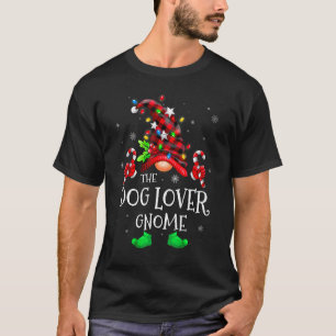 Dog Lover Gnome Buffalo Plaid Matching Family Chri T-Shirt