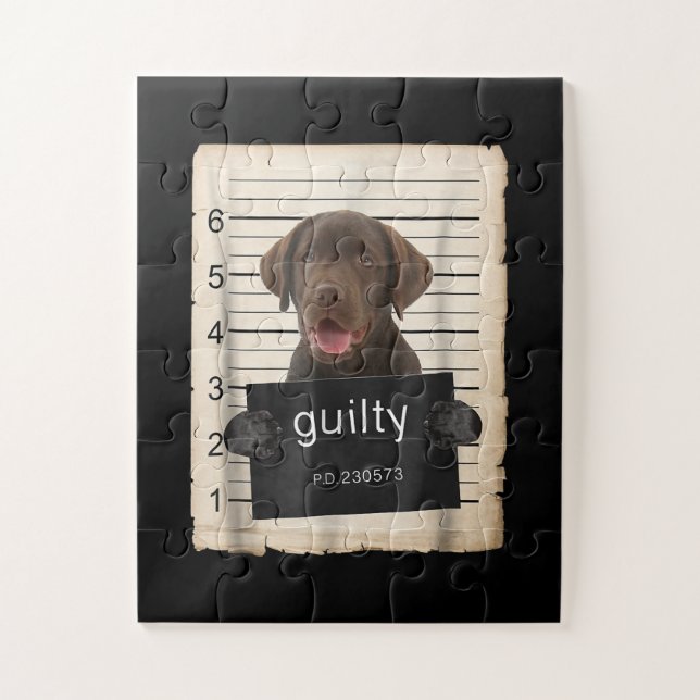Dog Lover | Guilty Chocolate Labrador Bad Dog Jigsaw Puzzle (Vertical)