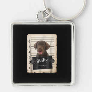 Dog Lover Guilty Chocolate Labrador Bad Dog Keychain