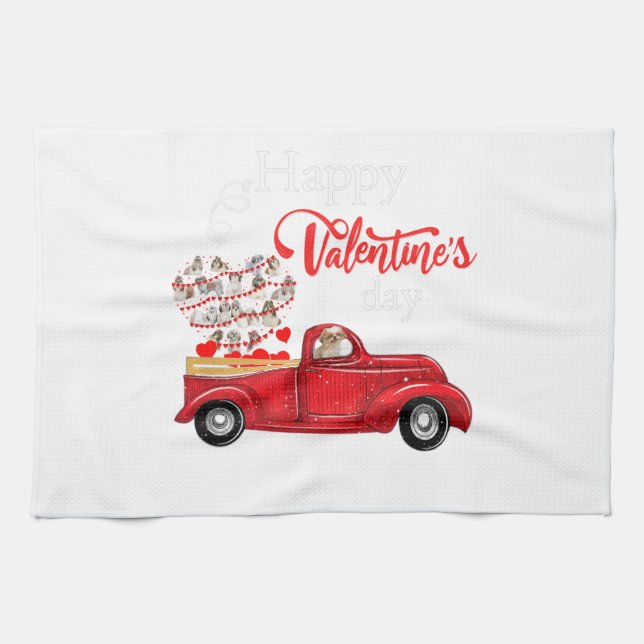 Dog Lover | Happly Valentine Day Shih Tzu Kitchen Towel (Horizontal)