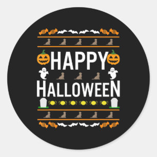 Dog Lover Happy Halloween Chocolate Labrador Classic Round Sticker