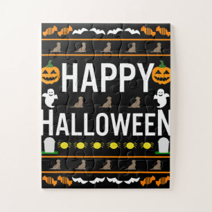 Dog Lover Happy Halloween Chocolate Labrador Jigsaw Puzzle