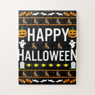 Dog Lover | Happy Halloween Chocolate Labrador Jigsaw Puzzle