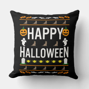 Dog Lover   Happy Halloween Chocolate Labrador Throw Pillow