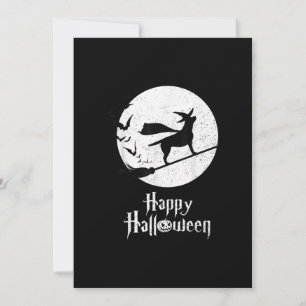 Dog Lover   Happy Halloween Lab Witch Riding Broom Card