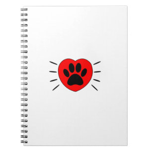Dog Lover Heart And Paw Print Notebook