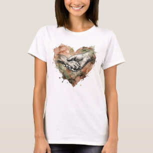 Dog Lover Human Animal Bond Watercolor Heart T-Shirt