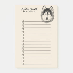 Dog Lover - Husky 2 - To Do List  Post-it Notes
