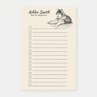 Dog Lover - Husky - To Do List  Post-it Notes