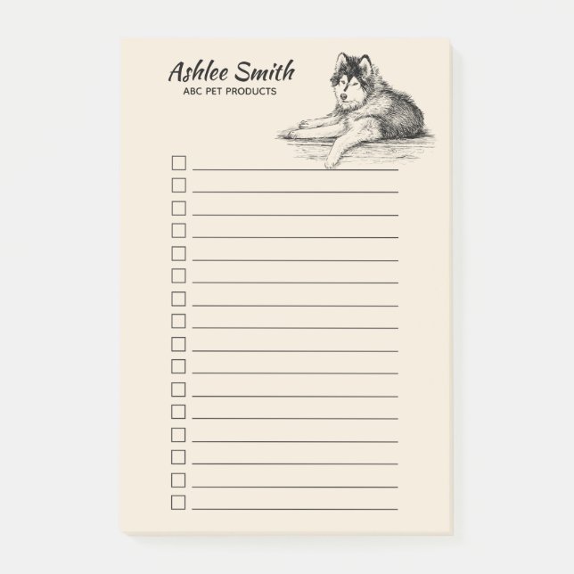 Dog Lover - Husky - To Do List  Post-it Notes (Front)