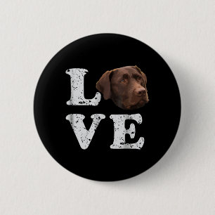 Dog Lover I Love Chocolate Labrador Retriever 2 Inch Round Button