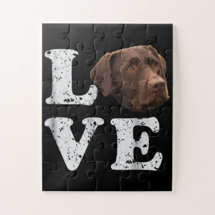 Dog Lover   I Love Chocolate Labrador Retriever Jigsaw Puzzle