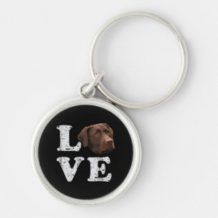 Dog Lover I Love Chocolate Labrador Retriever Keychain