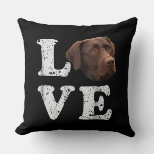 Dog Lover I Love Chocolate Labrador Retriever Throw Pillow