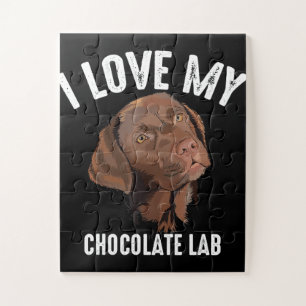 Dog Lover I Love My Chocolate Lab Jigsaw Puzzle