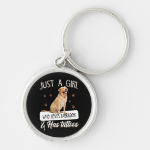 Dog Lover   Just A Girl Who Loves Labrador Tattoos Keychain