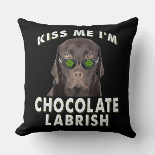 Dog Lover   Kiss Me I'm Chocolate Labrish Throw Pillow