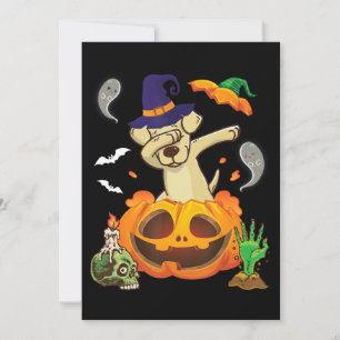 Dog Lover Labrador Dog Dabbing Pumpkin Halloween Card