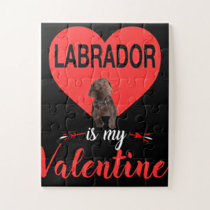 Dog Lover   Labrador Is My Valentine Jigsaw Puzzle